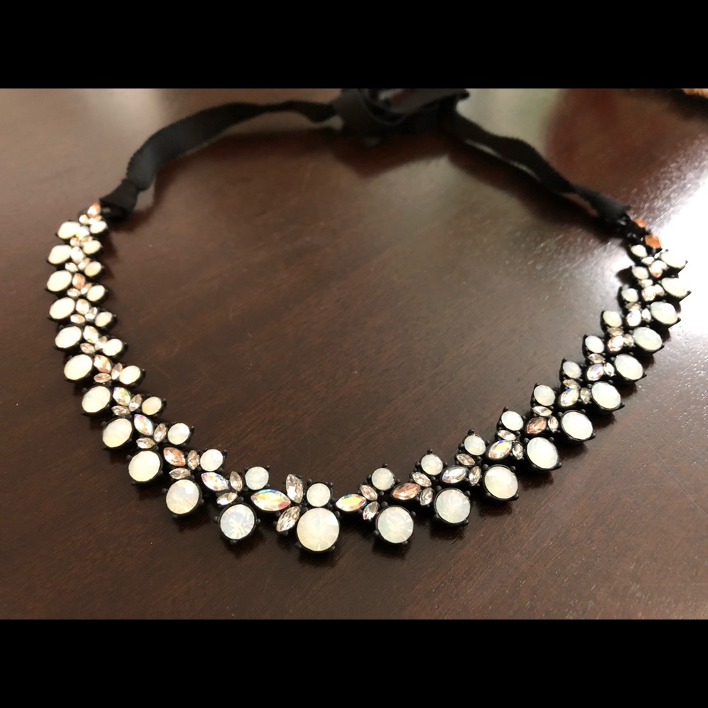 J.Crew Black Ribbon Bow Necklace